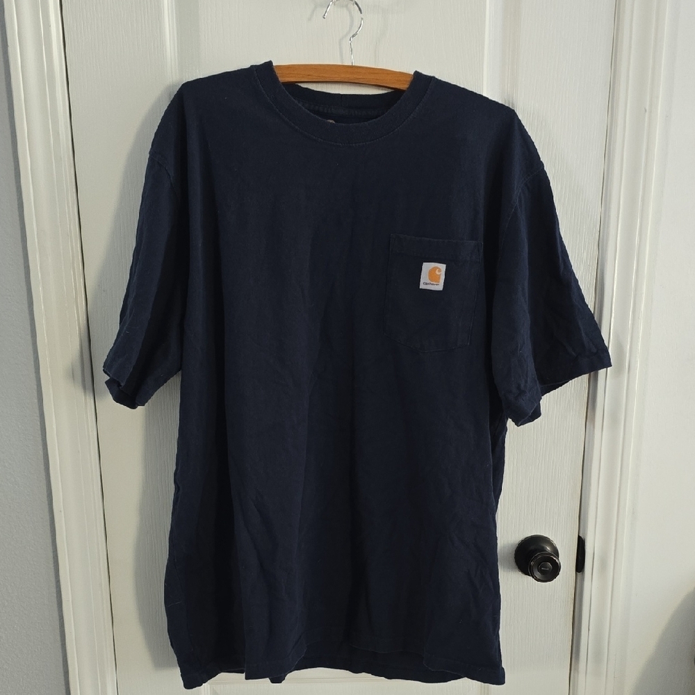 Carhartt Men's Navy Blue T-Shirt